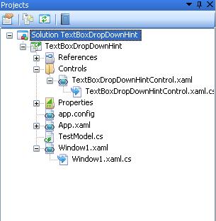C# WPF XAML Текстовое поле с выпадающим списком - Структура проекта