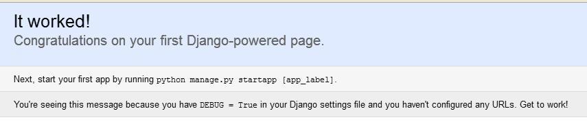 Django - страница, отображающаяся при успешной установке